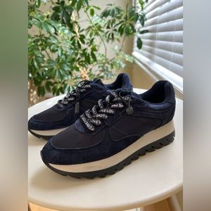 Sale!!!Authentic ZARA Trafaluc 3422/301/010 Suede Leather Navy Womens Sneakers